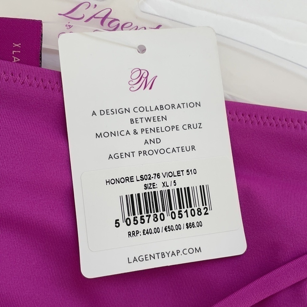 Lagent by Agent Provocateur Honore violet bikini bottoms XL NWT - Picture 7 of 8